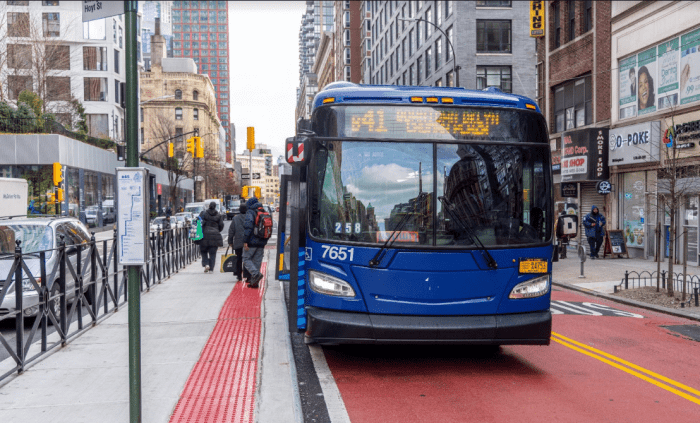 Sidewalk-bus loading platforms upgraded at 17 NYC bus stops to help visually impaired commuters 2