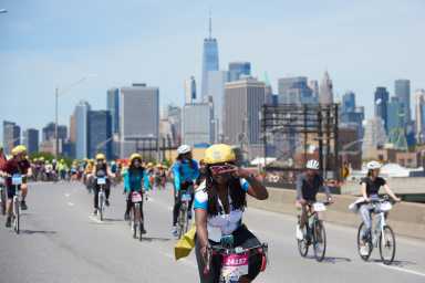 cyclists participating in the TD Five Boro Bike Tour