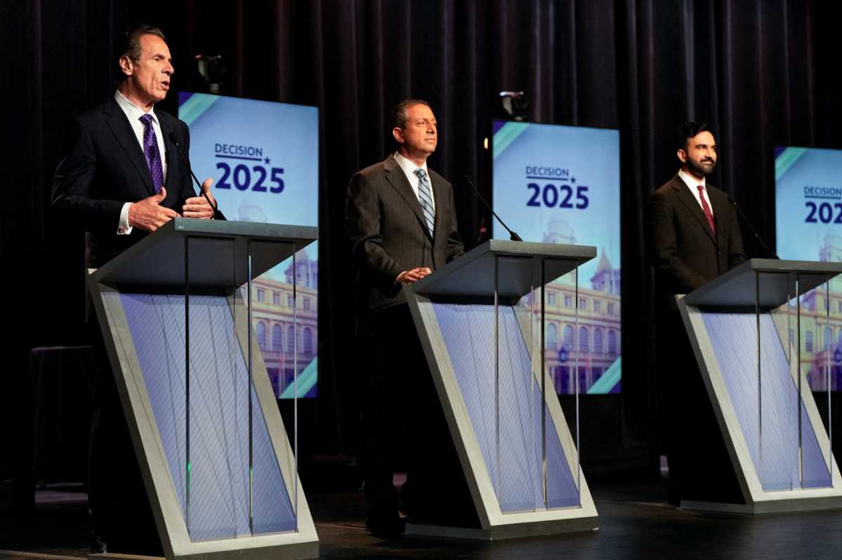 Cuomo, Mamdani and Lander speak at debate in mayor's race